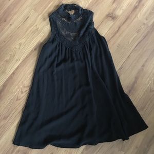 Lulus Asana black lace swing dress